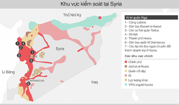 Syria, khu vực kiểm soát