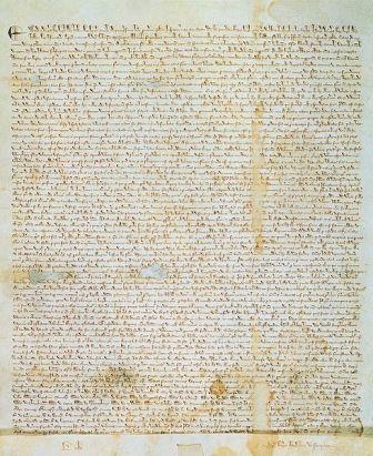 Bản thảo Magna Carta viết năm 1215