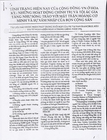 Mặt trận: Tài Liệu của FBI năm 1992