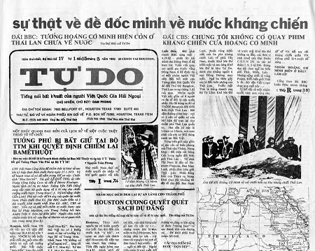 báo Tự Do sự thật về đề đốc minh về nước kháng chiến