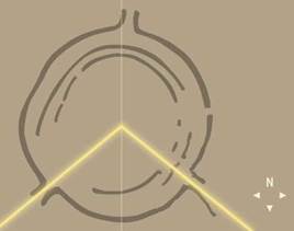 Goseck circle, Germany; yellow lines represent sunrise and sunset at the winter solstice; c. 7,000 years ago